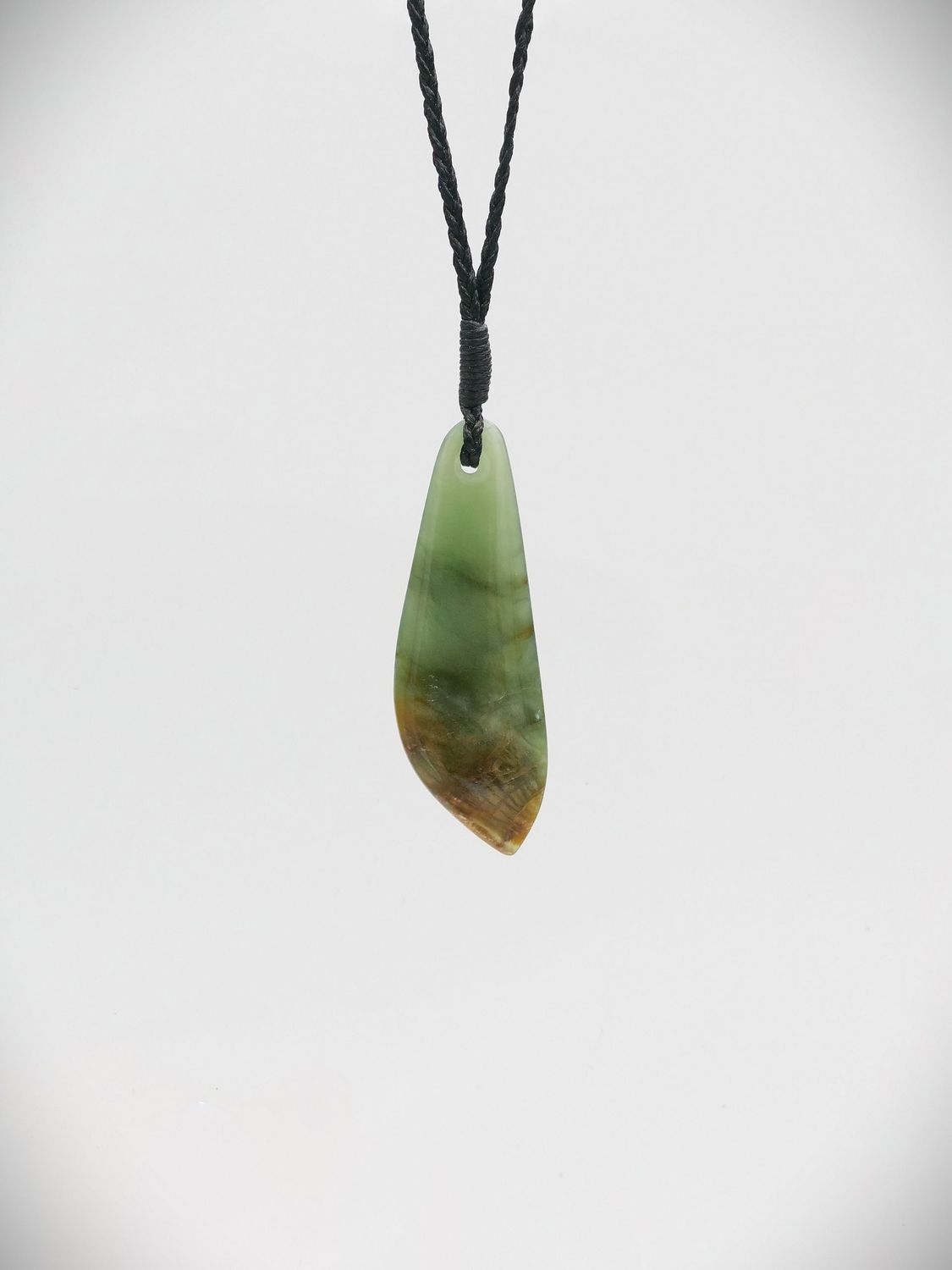 Moko Pounamu Roimata (Drop) NZ Genuine Inanga Flower Greenstone - Ngunguru