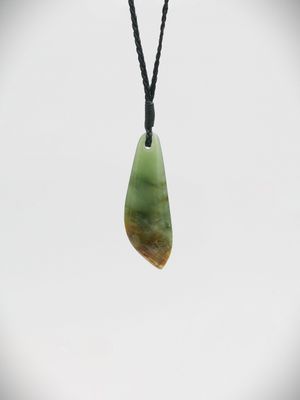 Moko Pounamu Roimata (Drop) NZ Genuine Inanga Flower Greenstone - Ngunguru