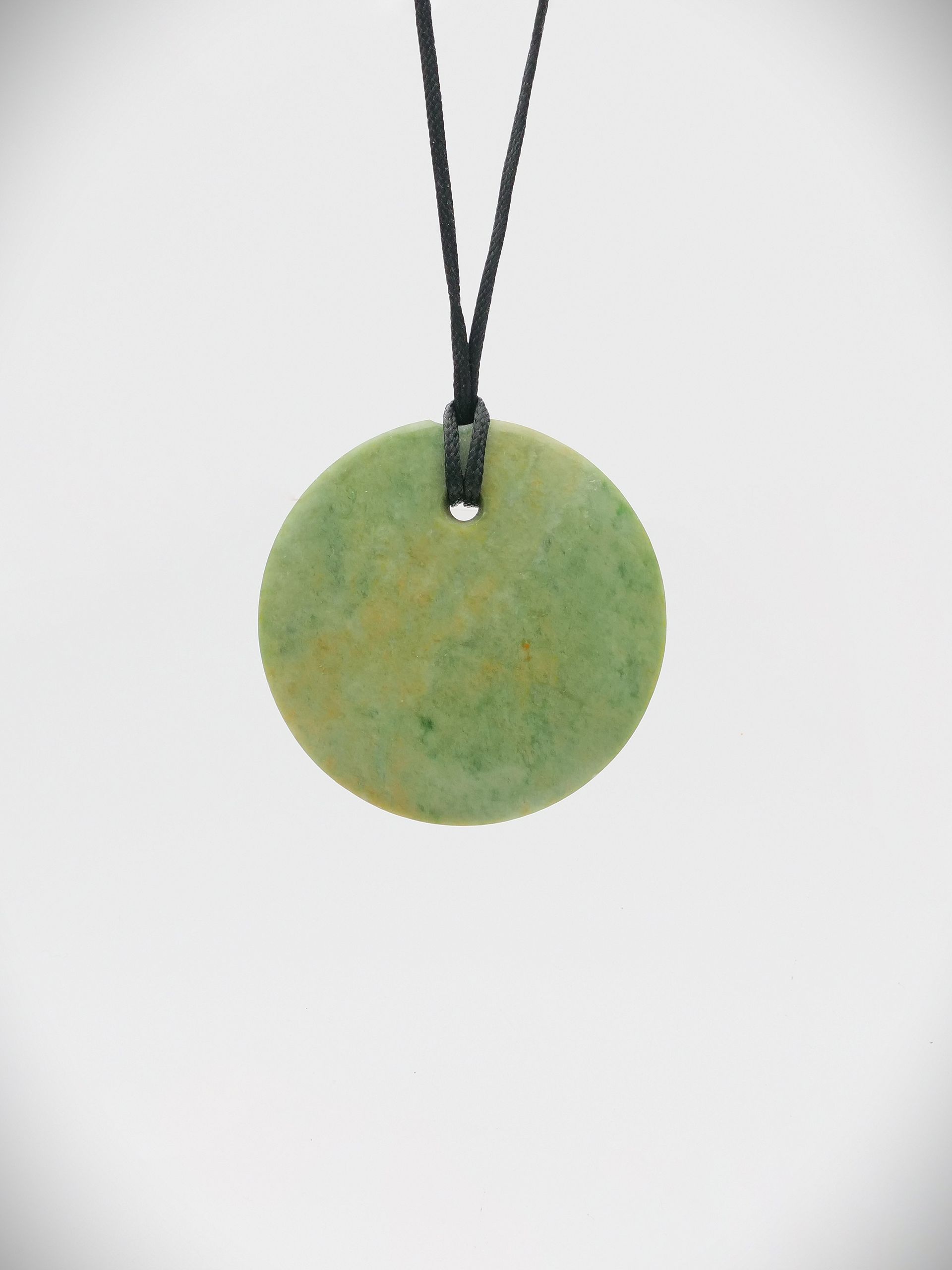 Moko Pounamu Porohita Disc NZ Genuine Raukaraka Greenstone - Puhipuhi