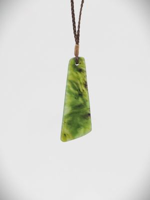 Moko Pounamu Kuru drop NZ Genuine Kahurangi Flower Greenstone - Awakine