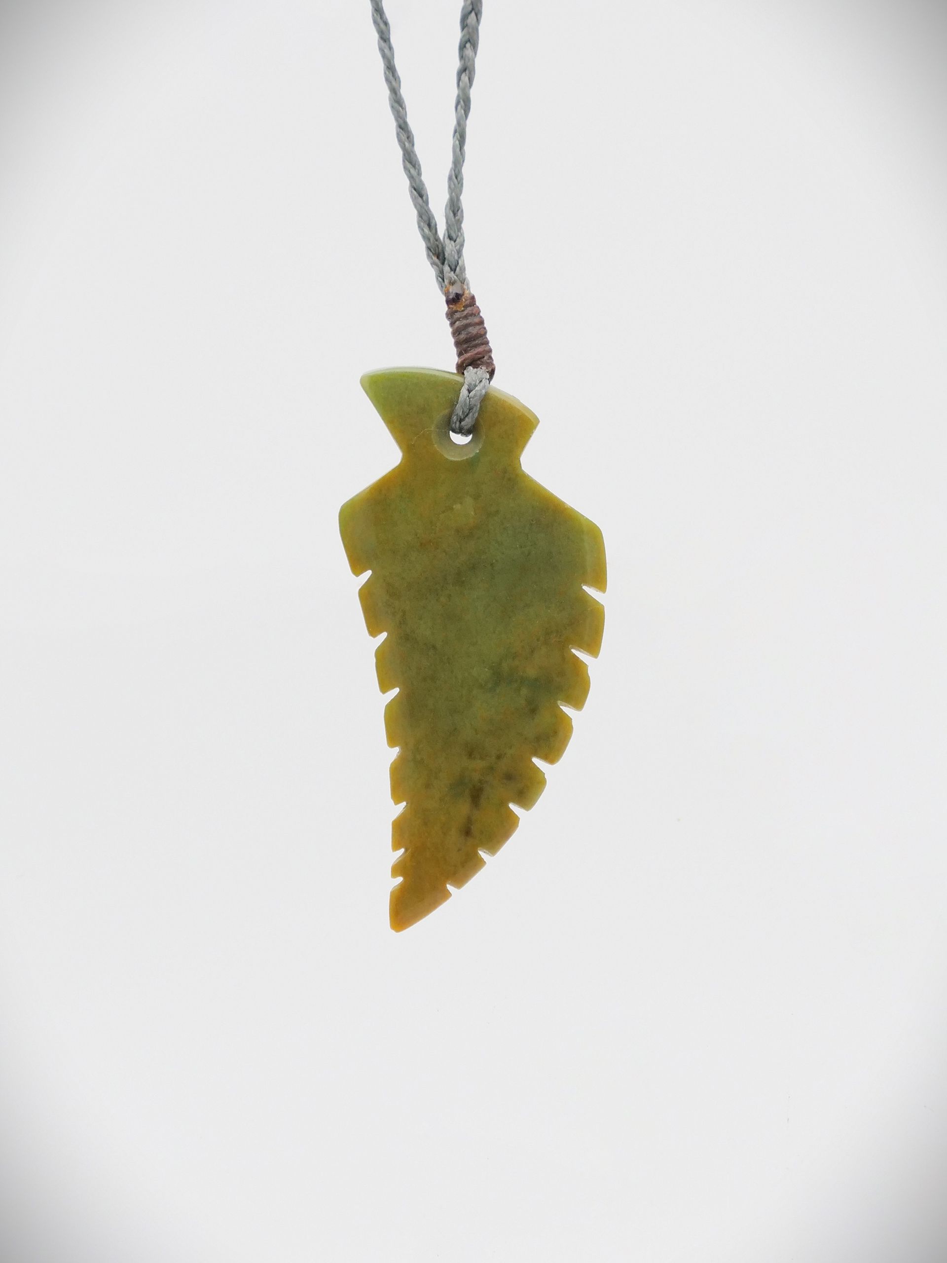 Moko Pounamu Fern Leaf, Genuine Raukaraka Greenstone
