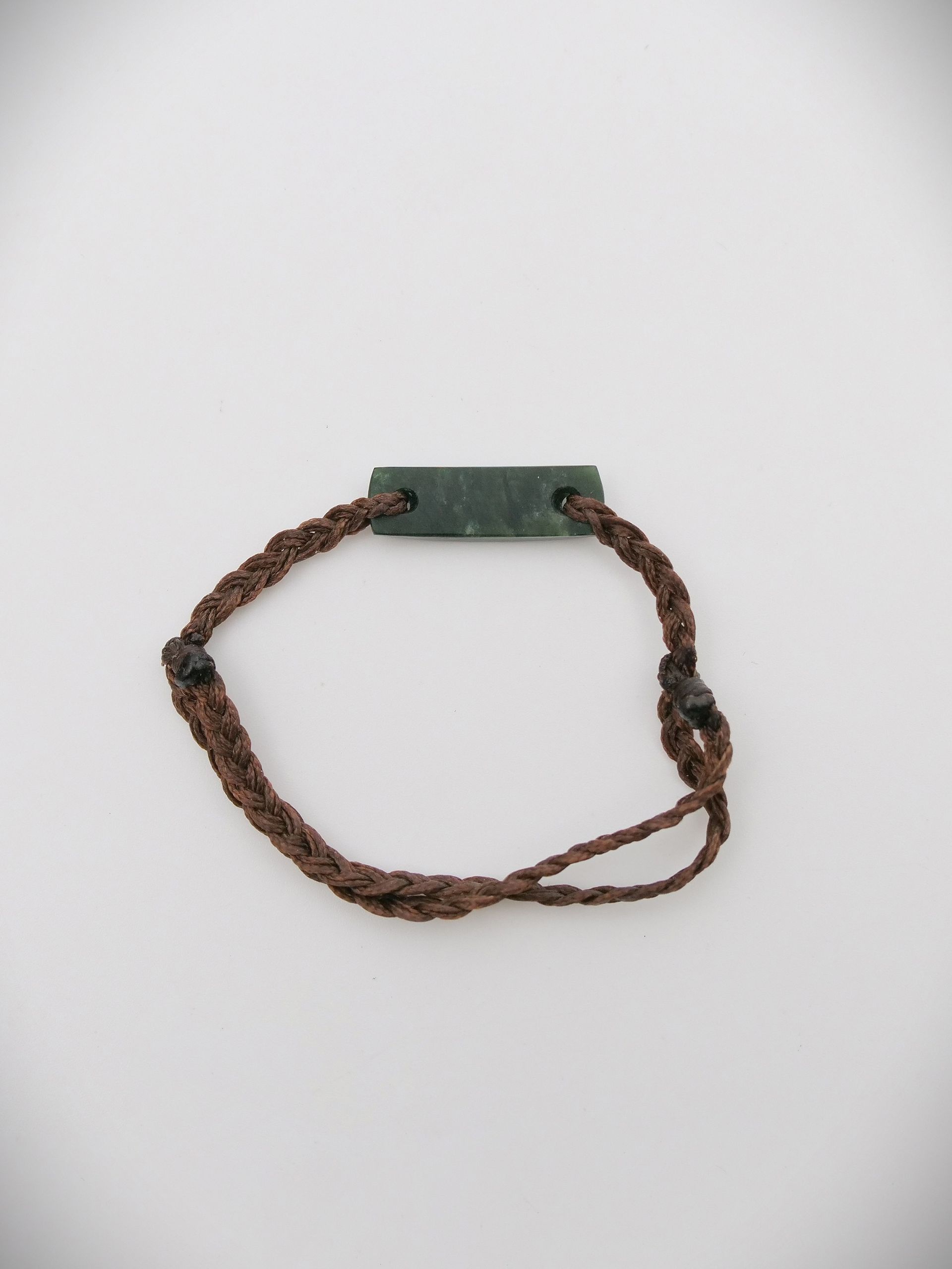 Moko Pounamu Adjustable Bracelet NZ Genuine Kawakawa Greenstone 18513