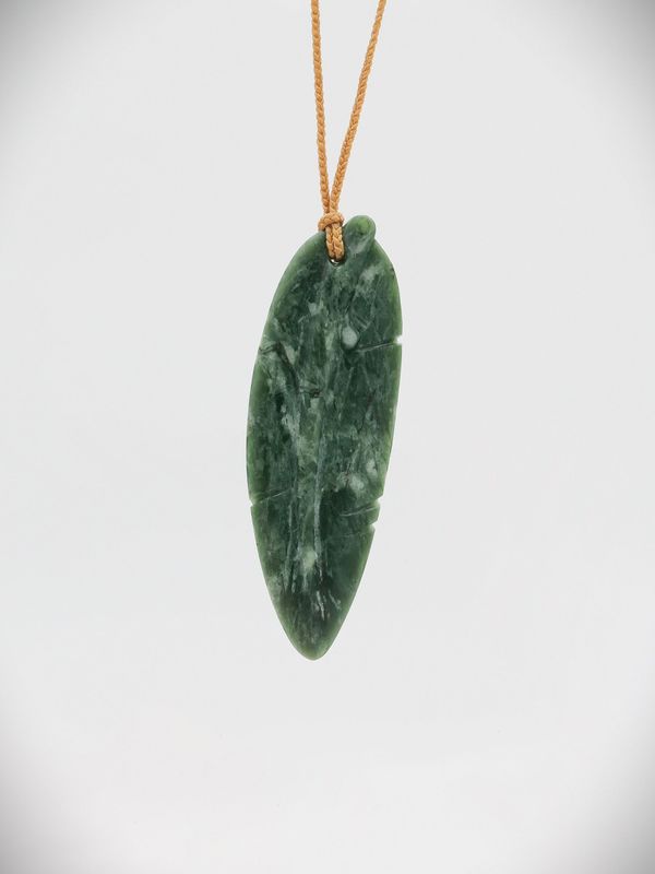 Moko Pounamu Huru (Feather) NZ Genuine Tangiwai Greenstone - Tihoi