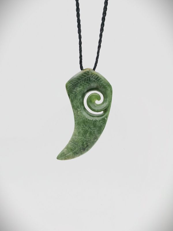 Moko Pounamu Fern Leaf Genuine NZ Marsden Flower Greenstone - Marotiri