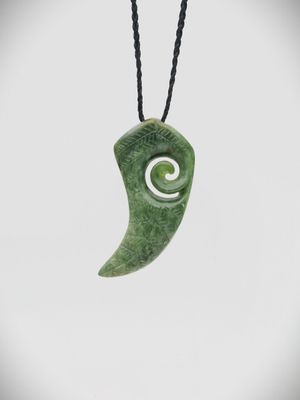 Moko Pounamu Fern Leaf Genuine NZ Marsden Flower Greenstone - Marotiri