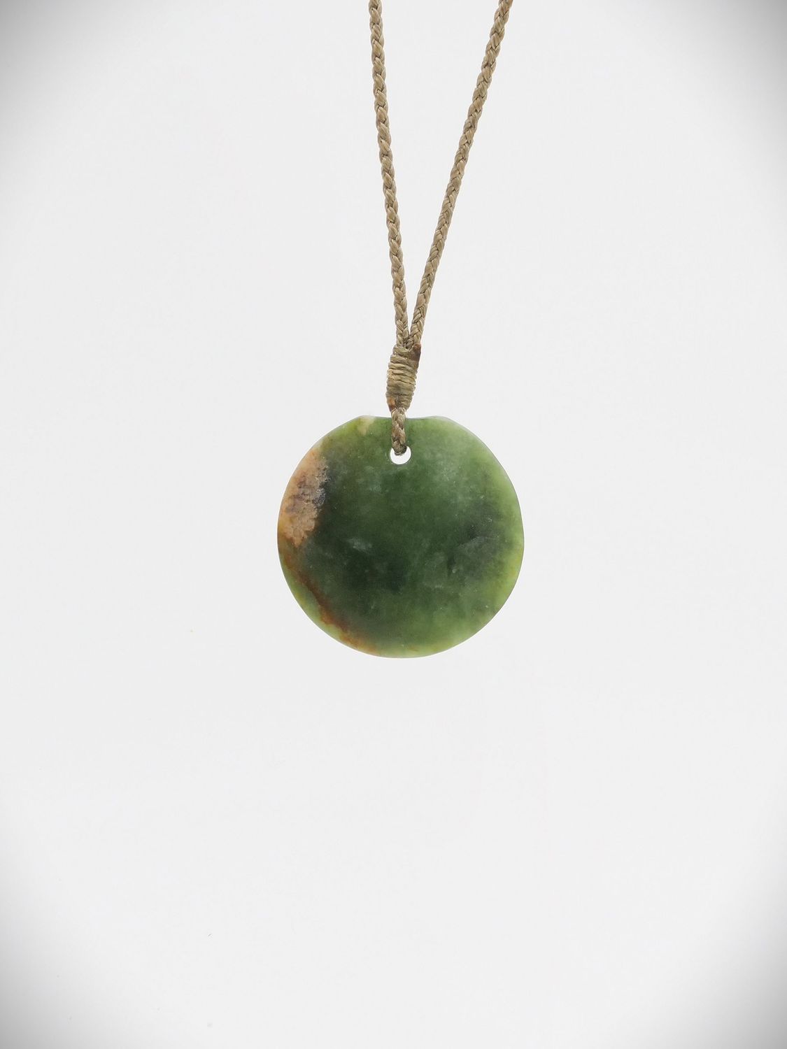 Moko Pounamu Porohita Disc NZ Genuine Raukaraka Greenstone -
