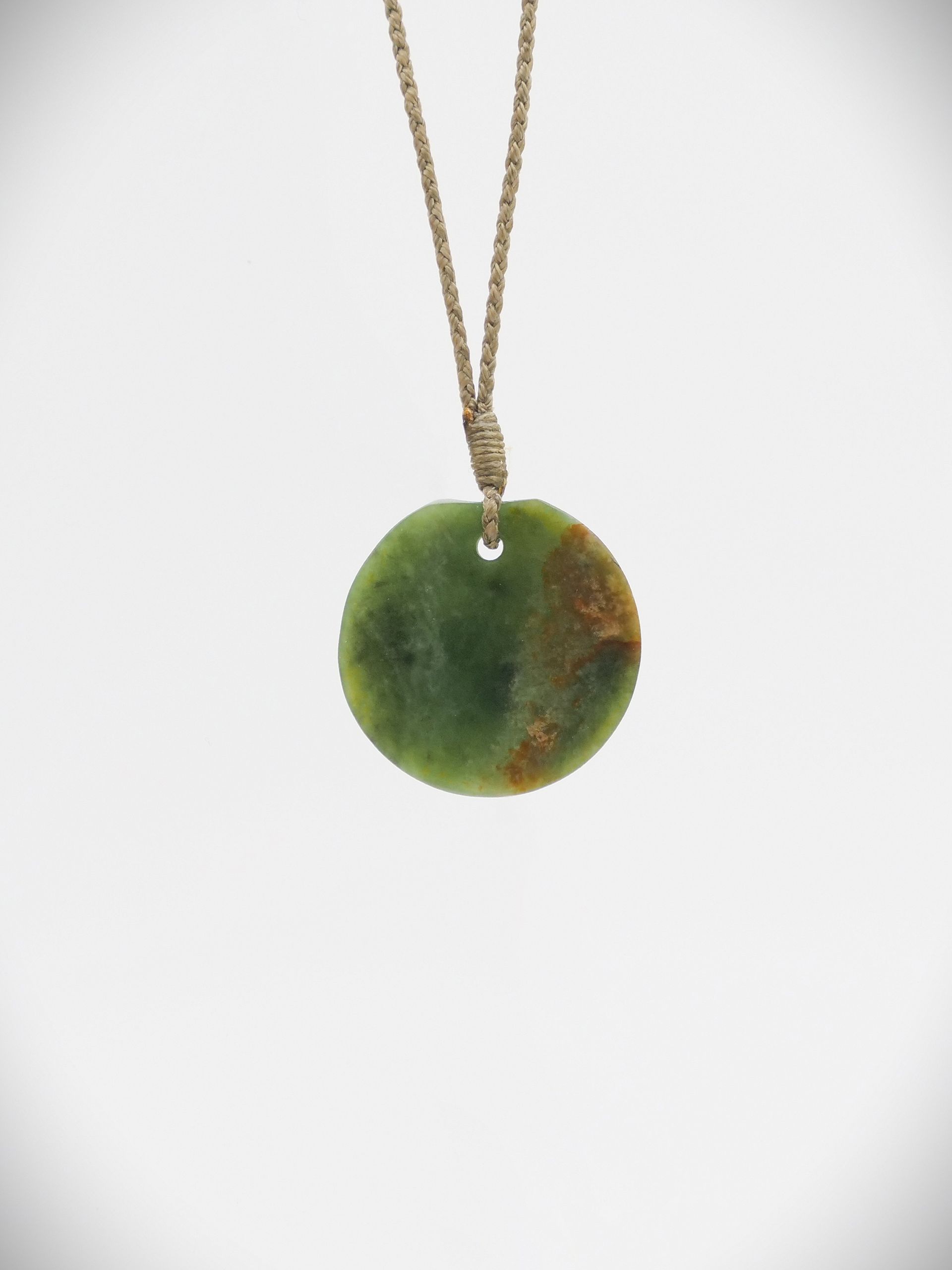 Moko Pounamu Porohita Disc NZ Genuine Raukaraka Greenstone -