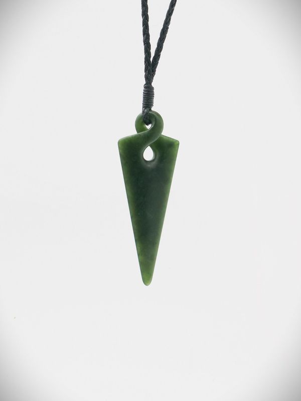Moko Pounamu Single Pikorua (Single Twist) NZ Genuine Kawakawa Greenstone - Tumunui