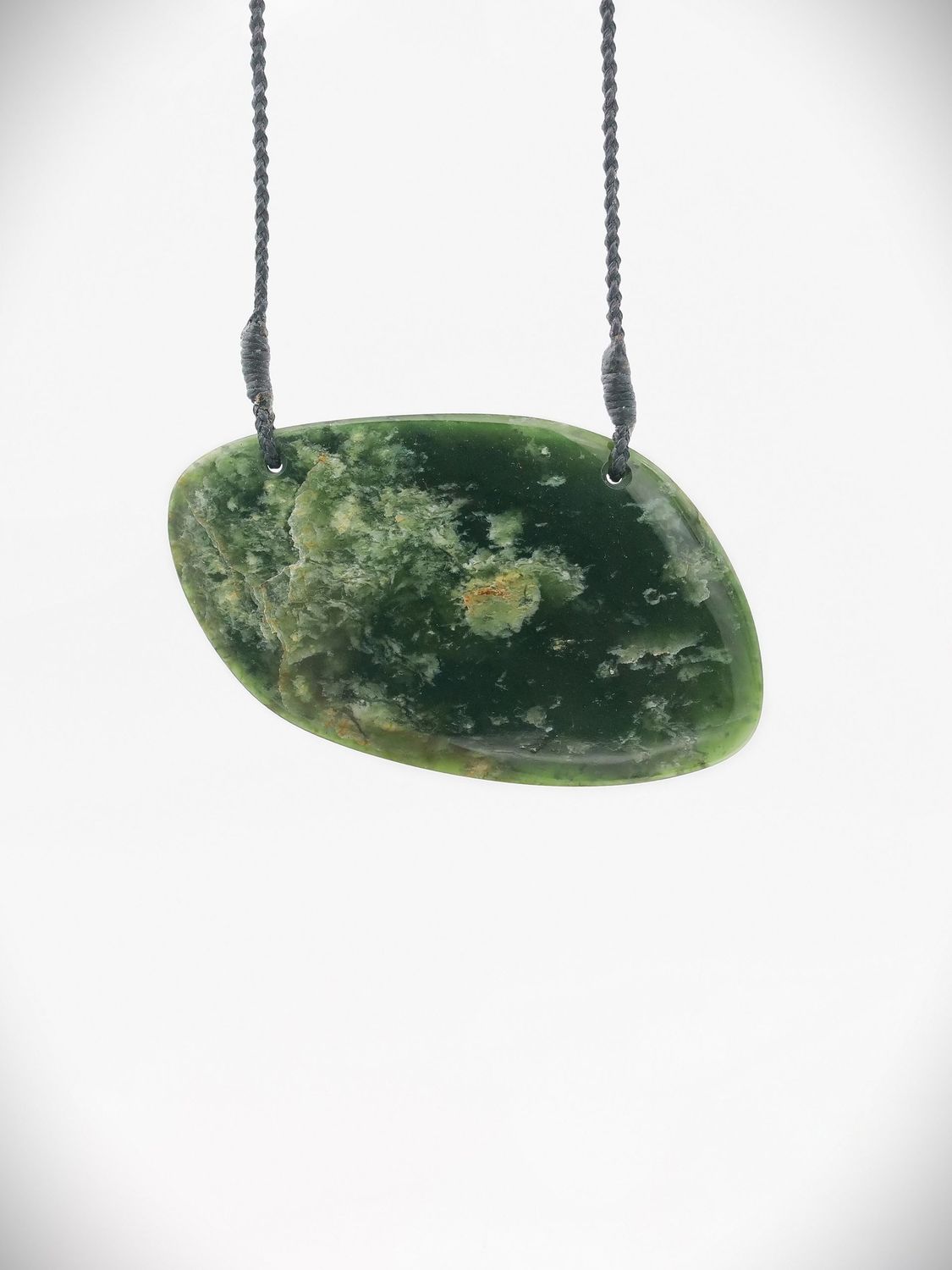 Moko Pounamu Kouma (Breastplate) NZ Genuine Marsden Flower Greenstone - Otane