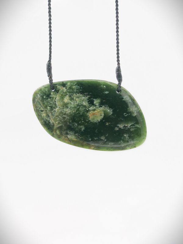 Moko Pounamu Kouma (Breastplate) NZ Genuine Marsden Flower Greenstone - Otane