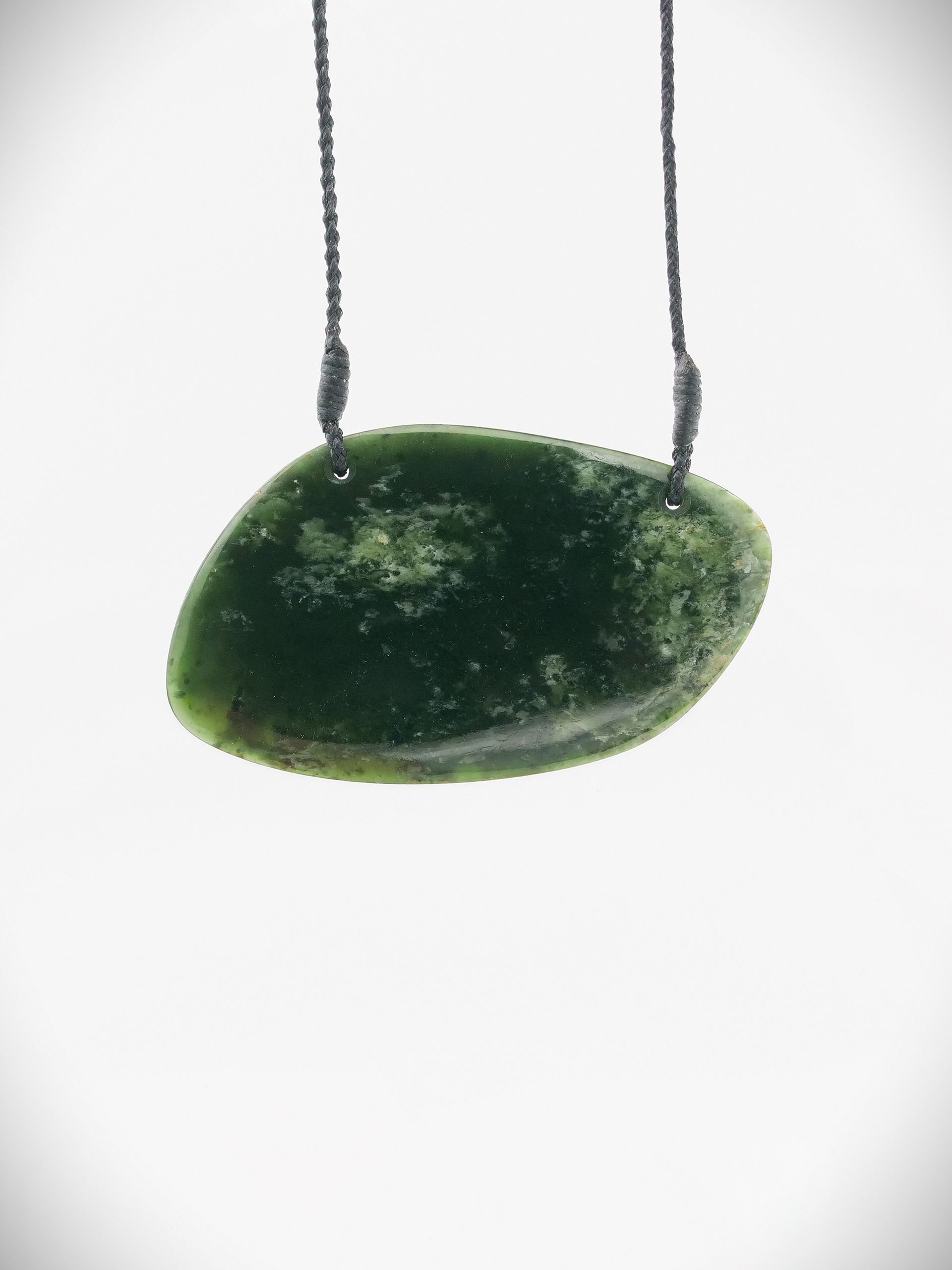 Moko Pounamu Kouma (Breastplate) NZ Genuine Marsden Flower Greenstone - Otane