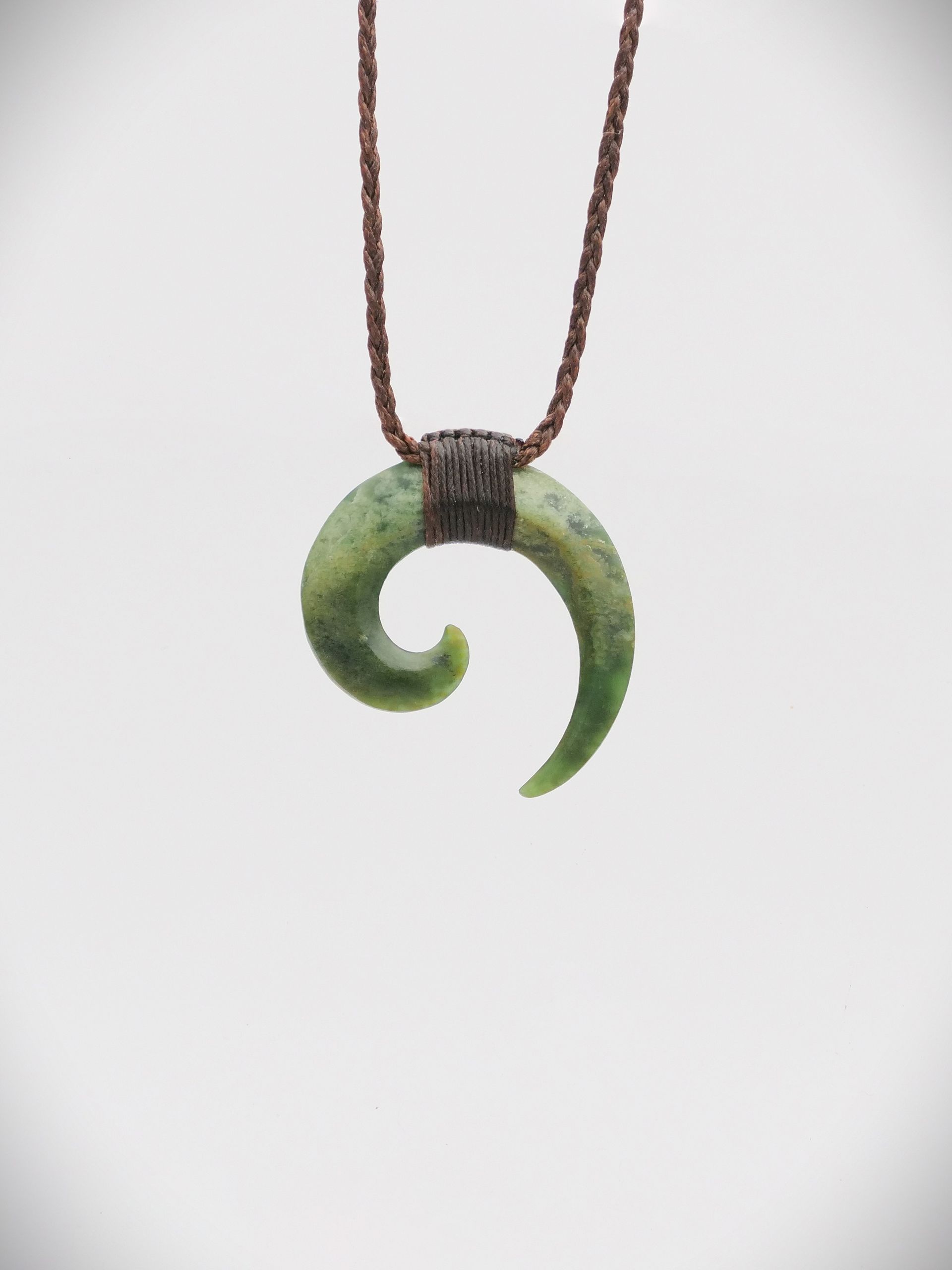 Moko Pounamu Koru NZ Genuine Kawakawa Flower Greenstone