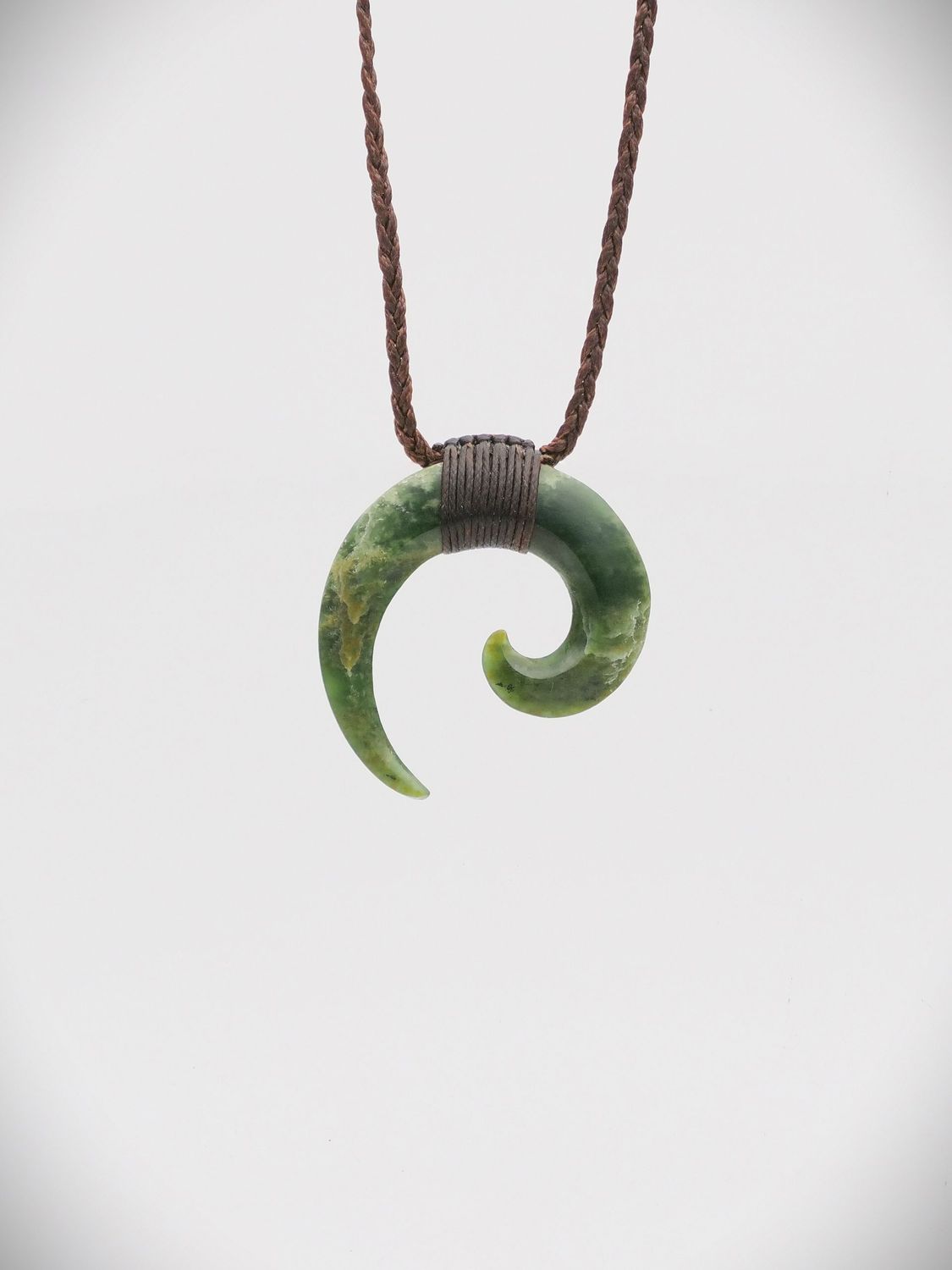 Moko Pounamu Koru NZ Genuine Kawakawa Flower Greenstone
