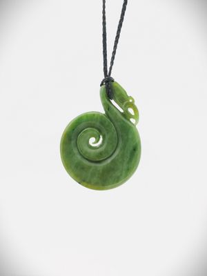 Moko Pounamu Koropepe NZ Genuine Marsden Flower Greenstone - Awatuna