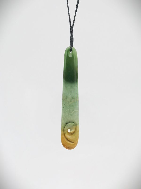 Moko Pounamu Roimata Genuine NZ Kawakawa Flower Greenstone - Otane