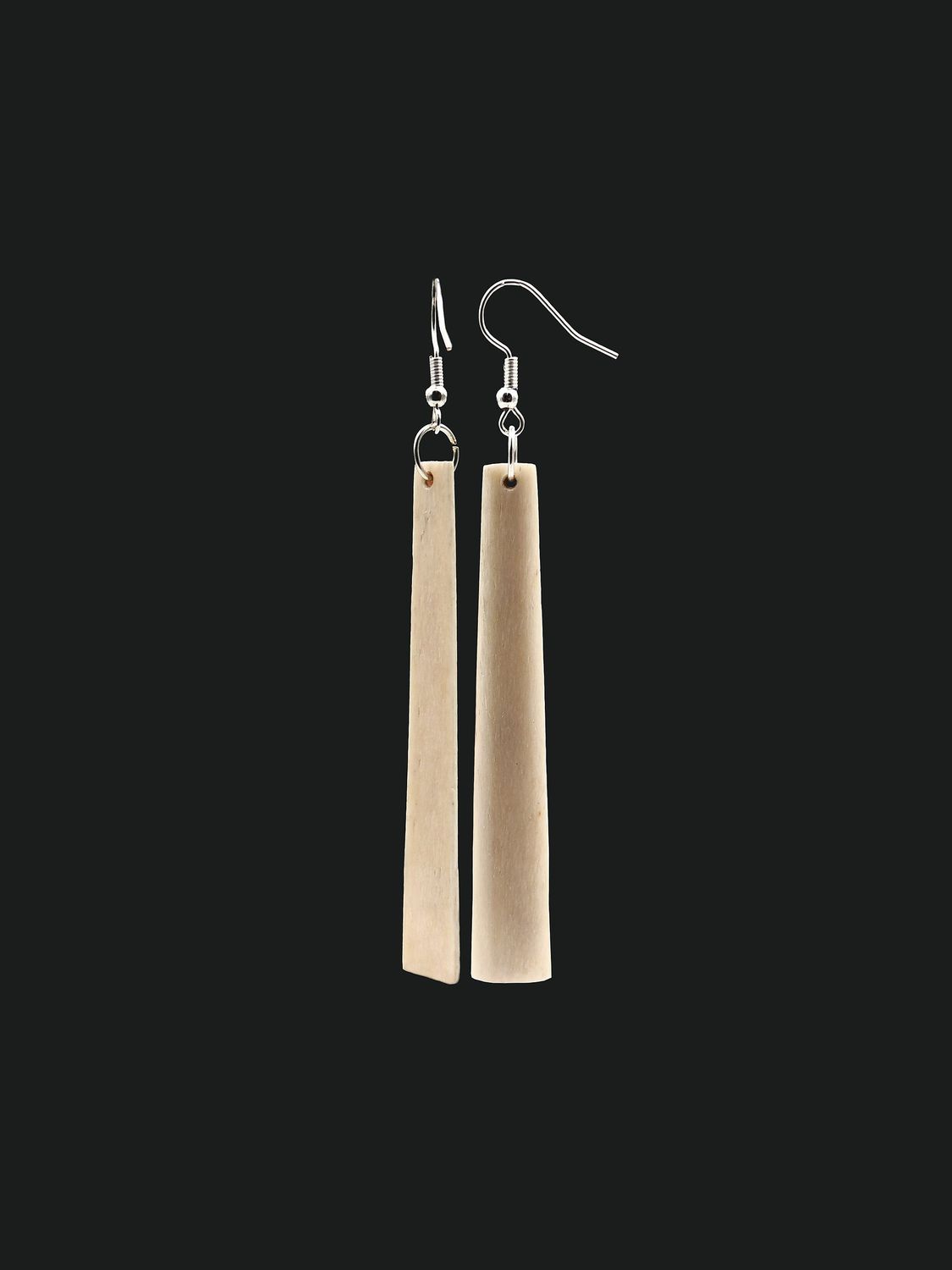 Moko Pounamu Whale Bone Sterling Silver Earrings - Tarawera