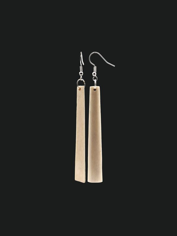 Moko Pounamu Whale Bone Sterling Silver Earrings - Tarawera