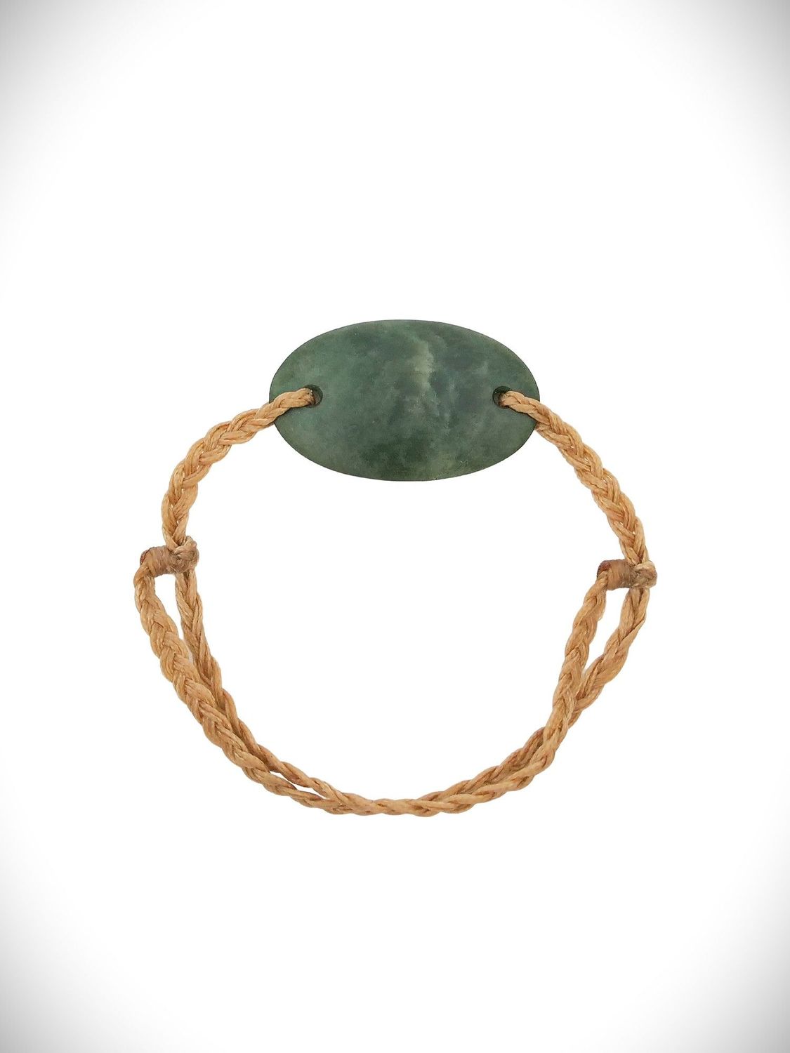 Moko Pounamu Adjustable Bracelet NZ Genuine Kawakawa Greenstone 18554