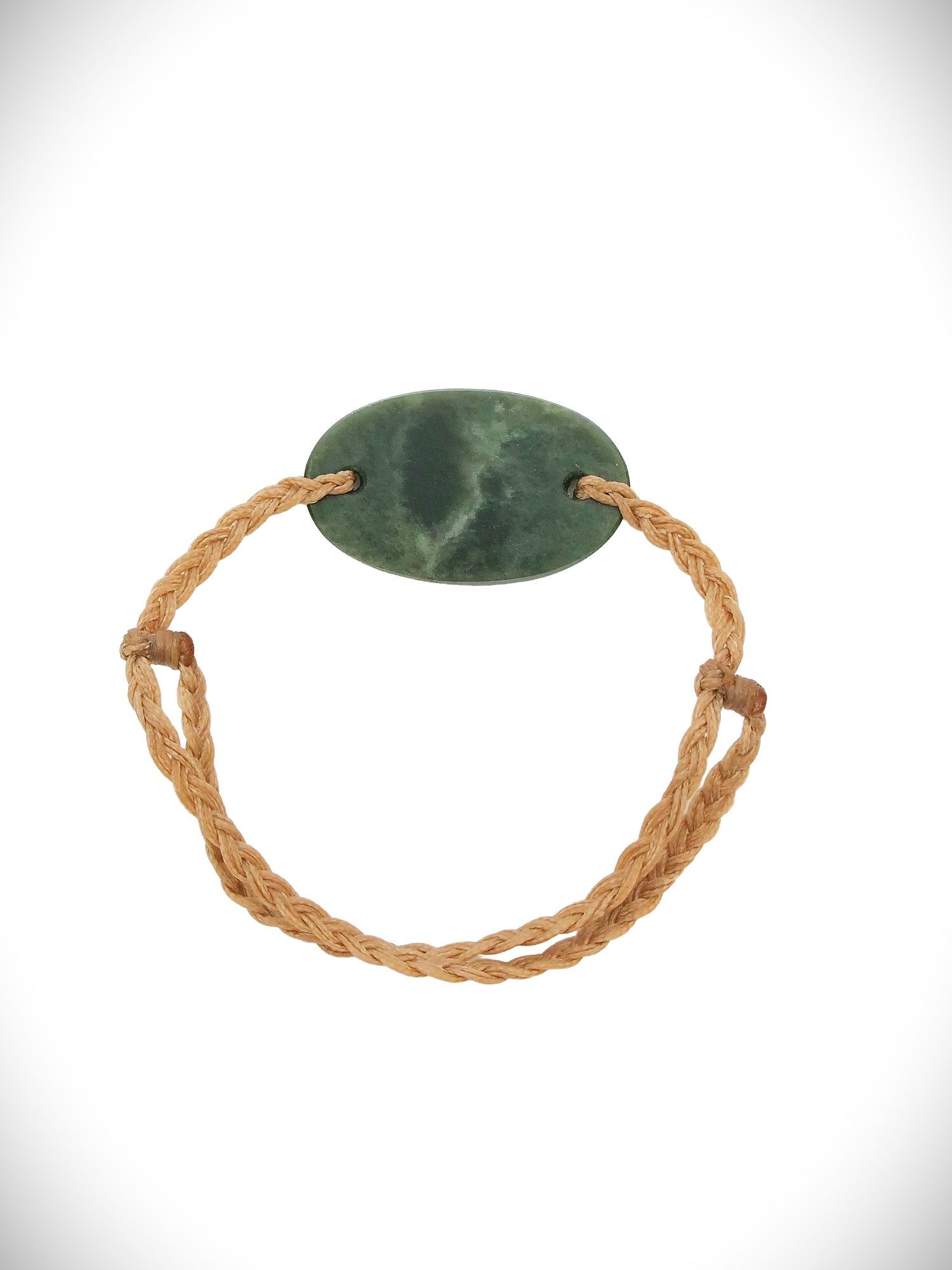 Moko Pounamu Adjustable Bracelet NZ Genuine Kawakawa Greenstone 18554