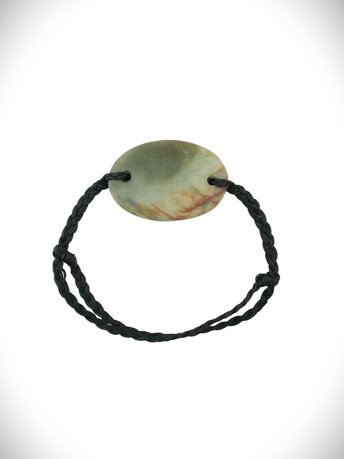 Moko Pounamu Adjustable Bracelet NZ Genuine Kawakawa Greenstone 18556