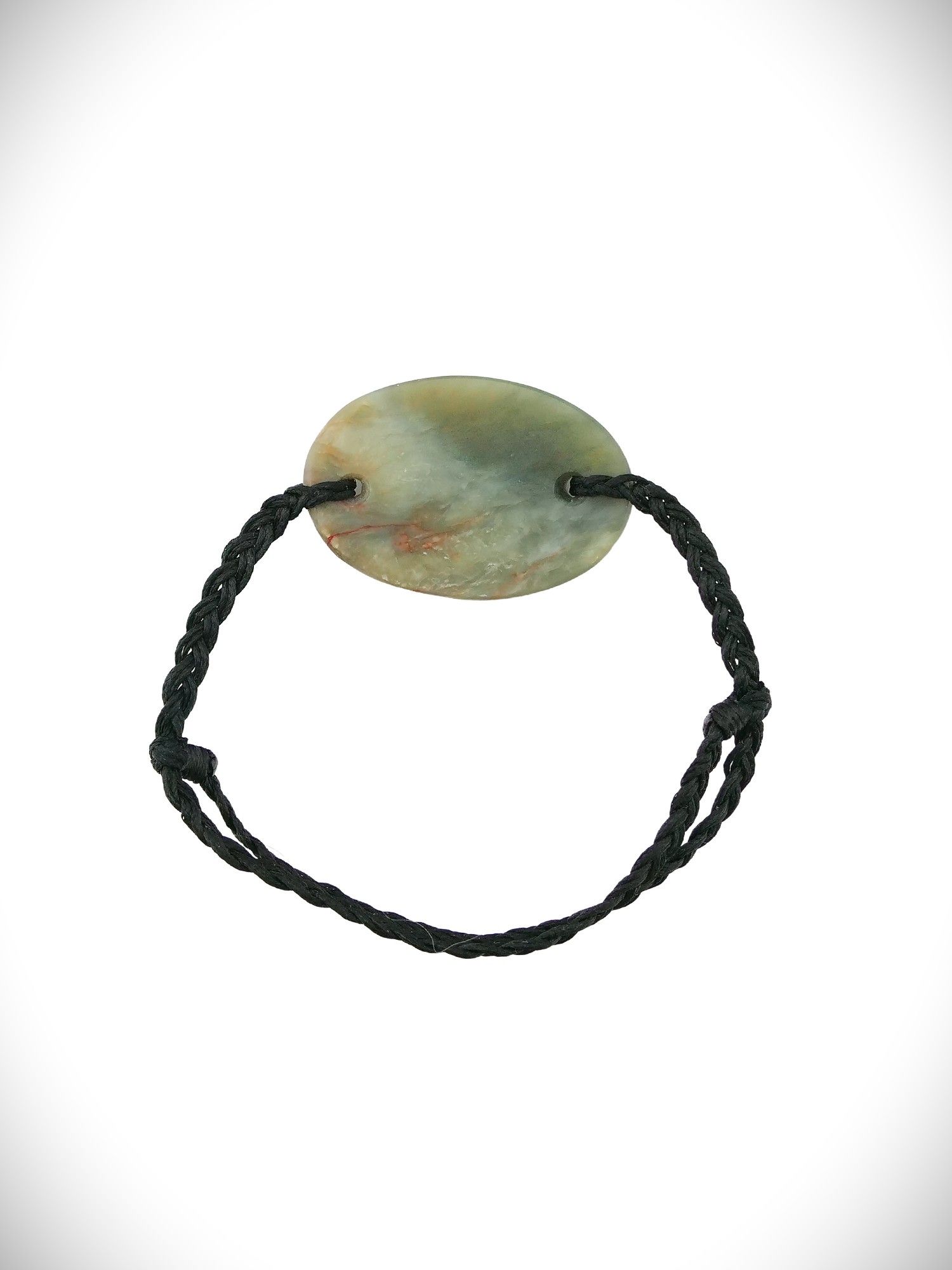 Moko Pounamu Adjustable Bracelet NZ Genuine Kawakawa Greenstone 18556