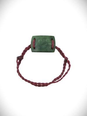 Moko Pounamu Adjustable Bracelet NZ Genuine Kawakawa Greenstone 18563