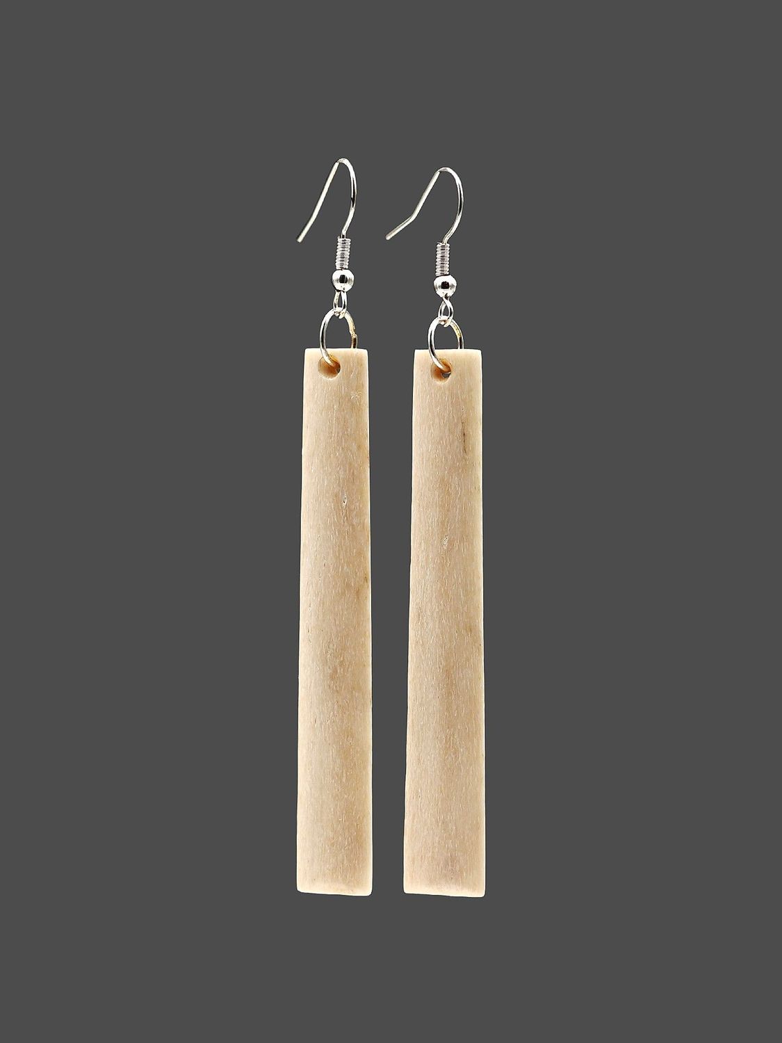 Moko Pounamu Whale Bone Sterling Silver Earrings - Ngawaro