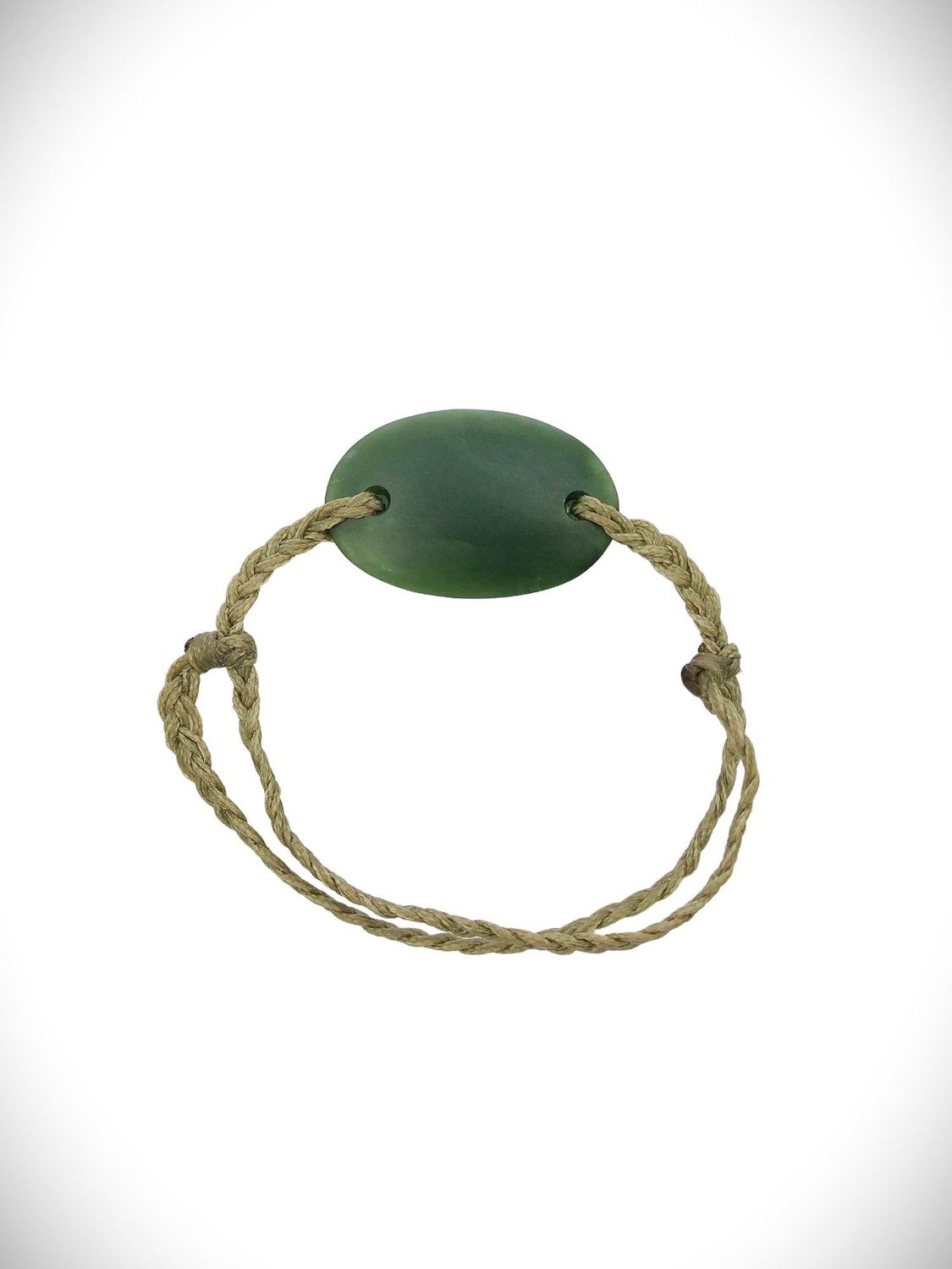 Moko Pounamu Adjustable Bracelet NZ Genuine Kawakawa Greenstone 18558