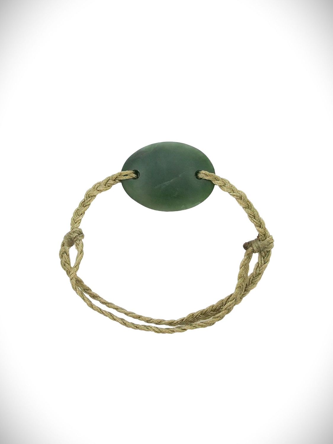 Moko Pounamu Adjustable Bracelet NZ Genuine Kawakawa Greenstone 18562