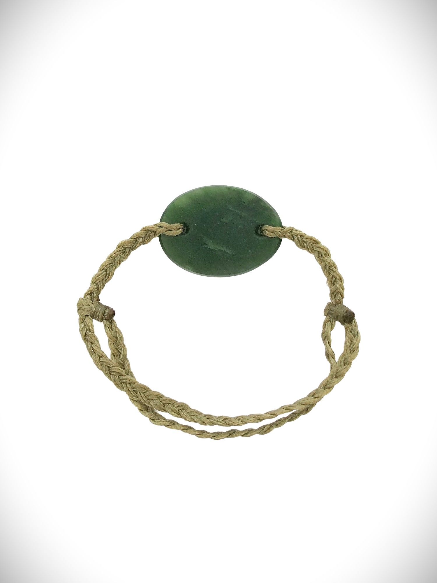 Moko Pounamu Adjustable Bracelet NZ Genuine Kawakawa Greenstone 18562