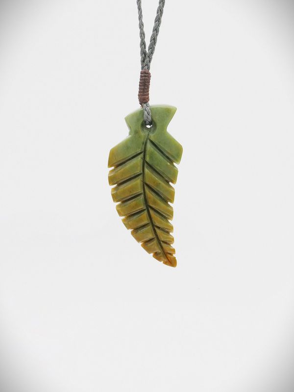 Moko Pounamu Fern Leaf Genuine NZ Raukaraka Greenstone - Pahoia
