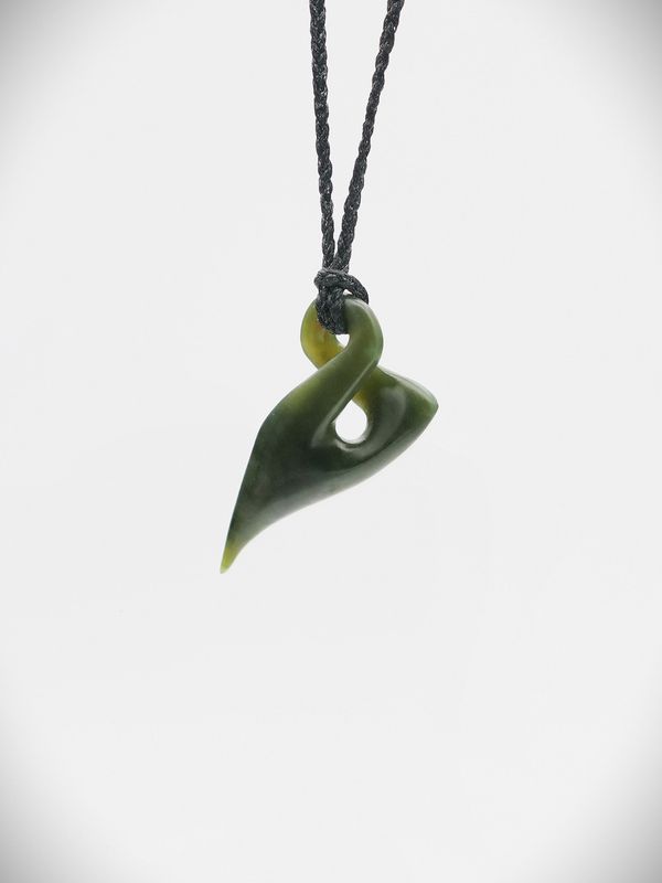 Moko Pounamu Single Pikorua (Twist) NZ Genuine Kawakawa Greenstone - Ngawaro