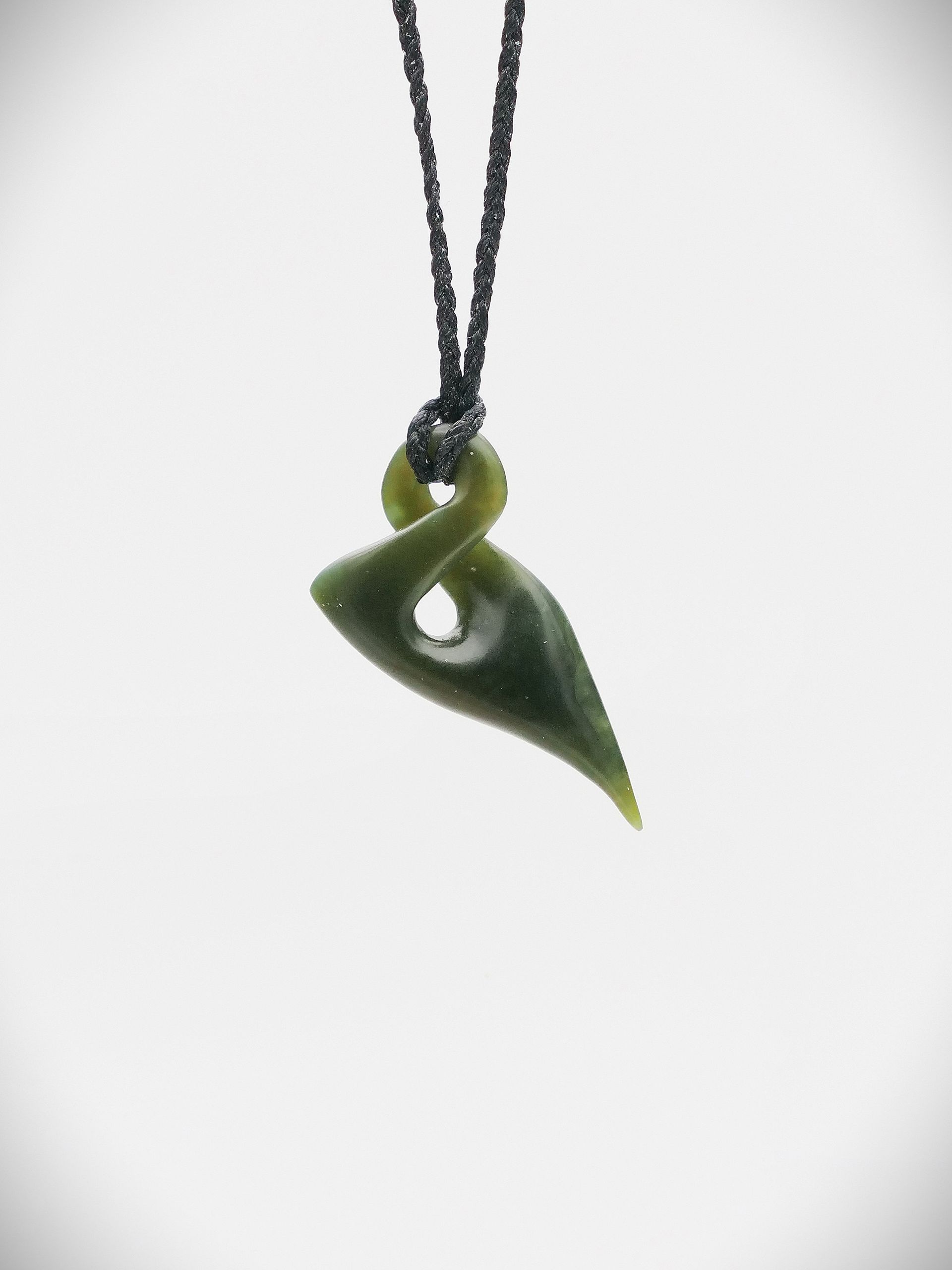 Moko Pounamu Single Pikorua (Twist) NZ Genuine Kawakawa Greenstone - Ngawaro