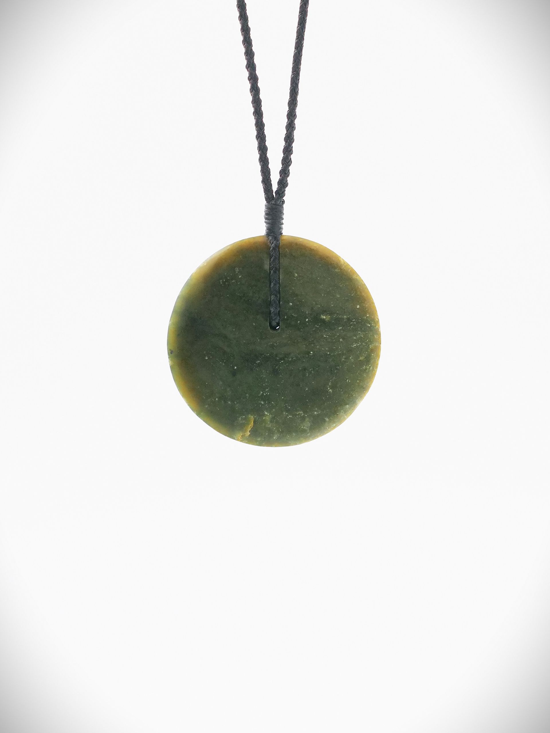 Moko Pounamu Porohita Disc NZ Genuine Raukaraka Greenstone - Pourerere