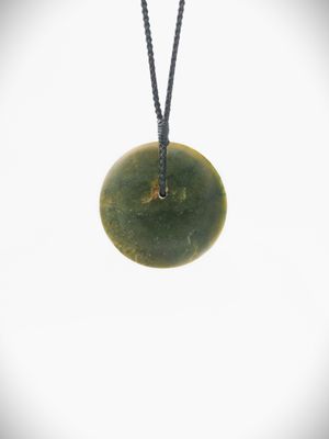 Moko Pounamu Porohita Disc NZ Genuine Raukaraka Greenstone - Pourerere