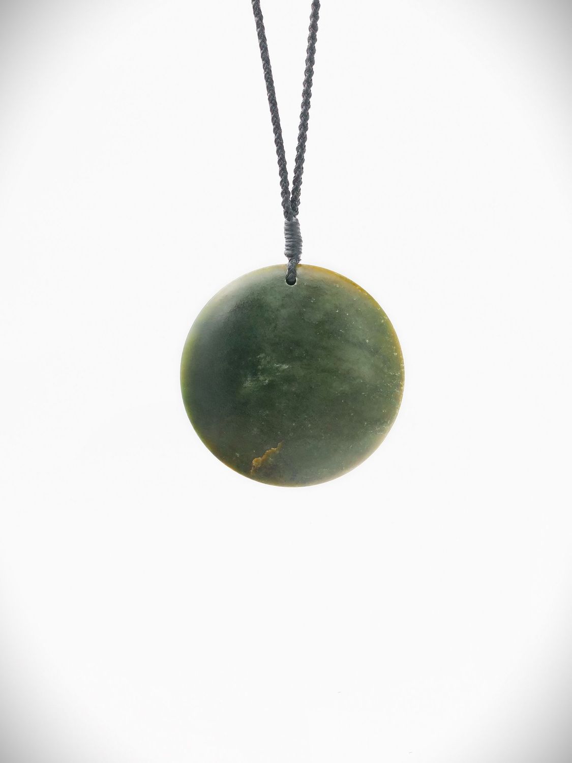 Moko Pounamu Porohita Disc NZ Genuine Raukaraka Greenstone - Kereru