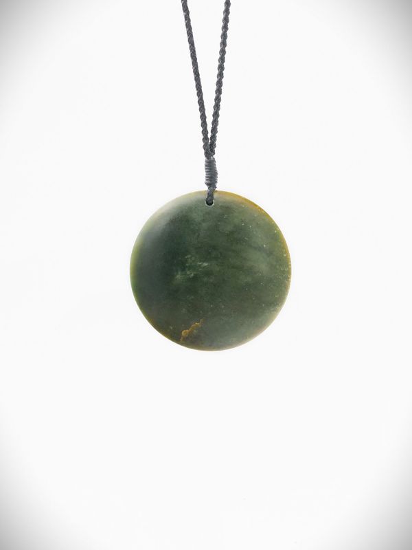 Moko Pounamu Porohita Disc NZ Genuine Raukaraka Greenstone - Kereru