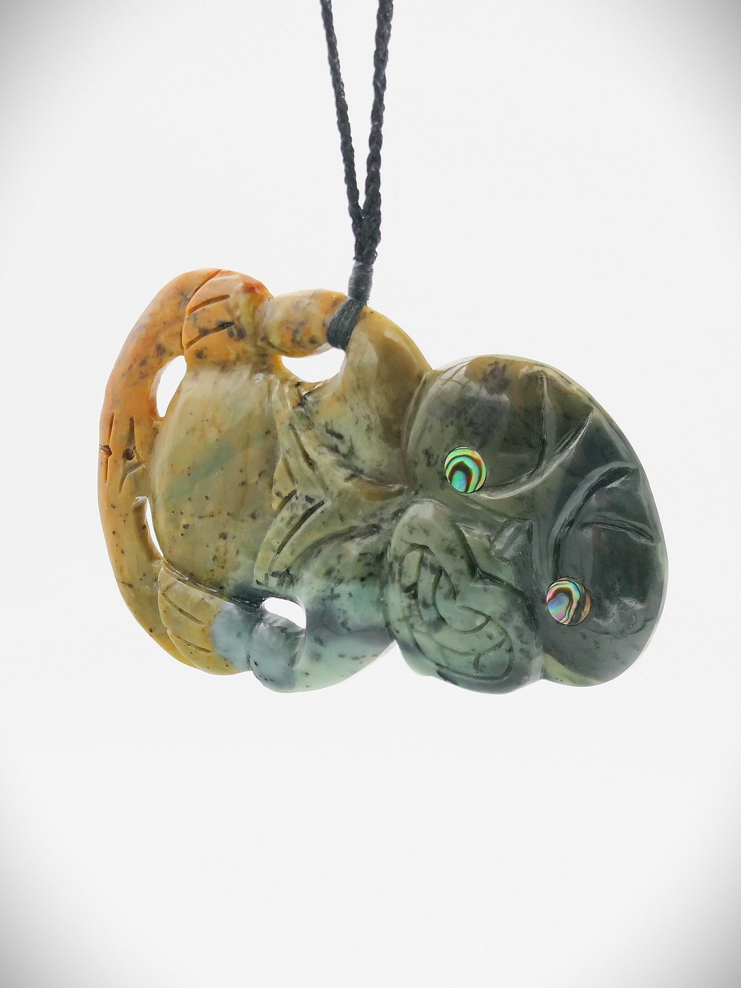 Moko Pounamu Hei Tiki NZ Genuine Raukaraka Greenstone - Te Awaiti