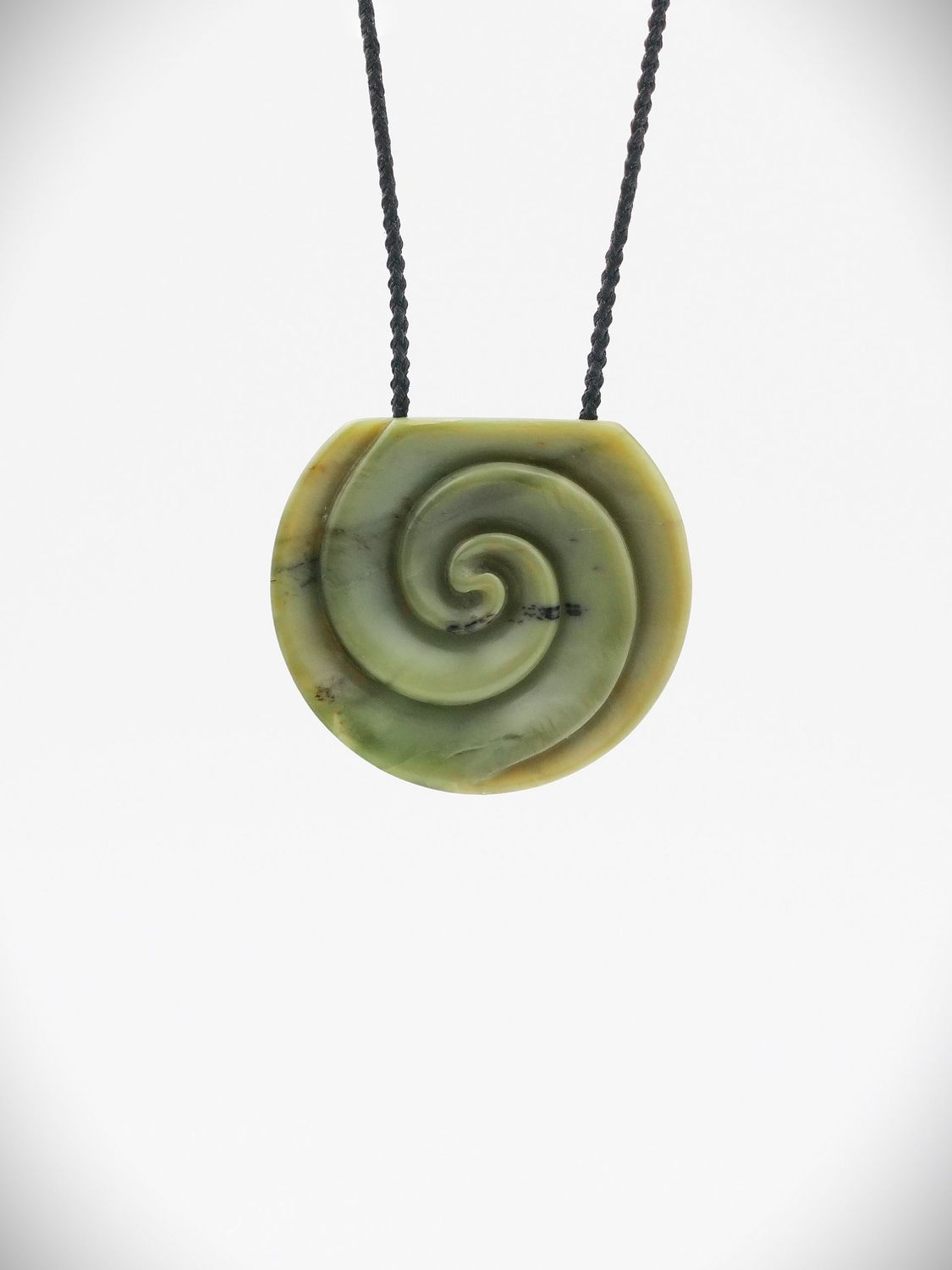 Moko Pounamu Double Koru Genuine NZ Inanga Greenstone - Waotu