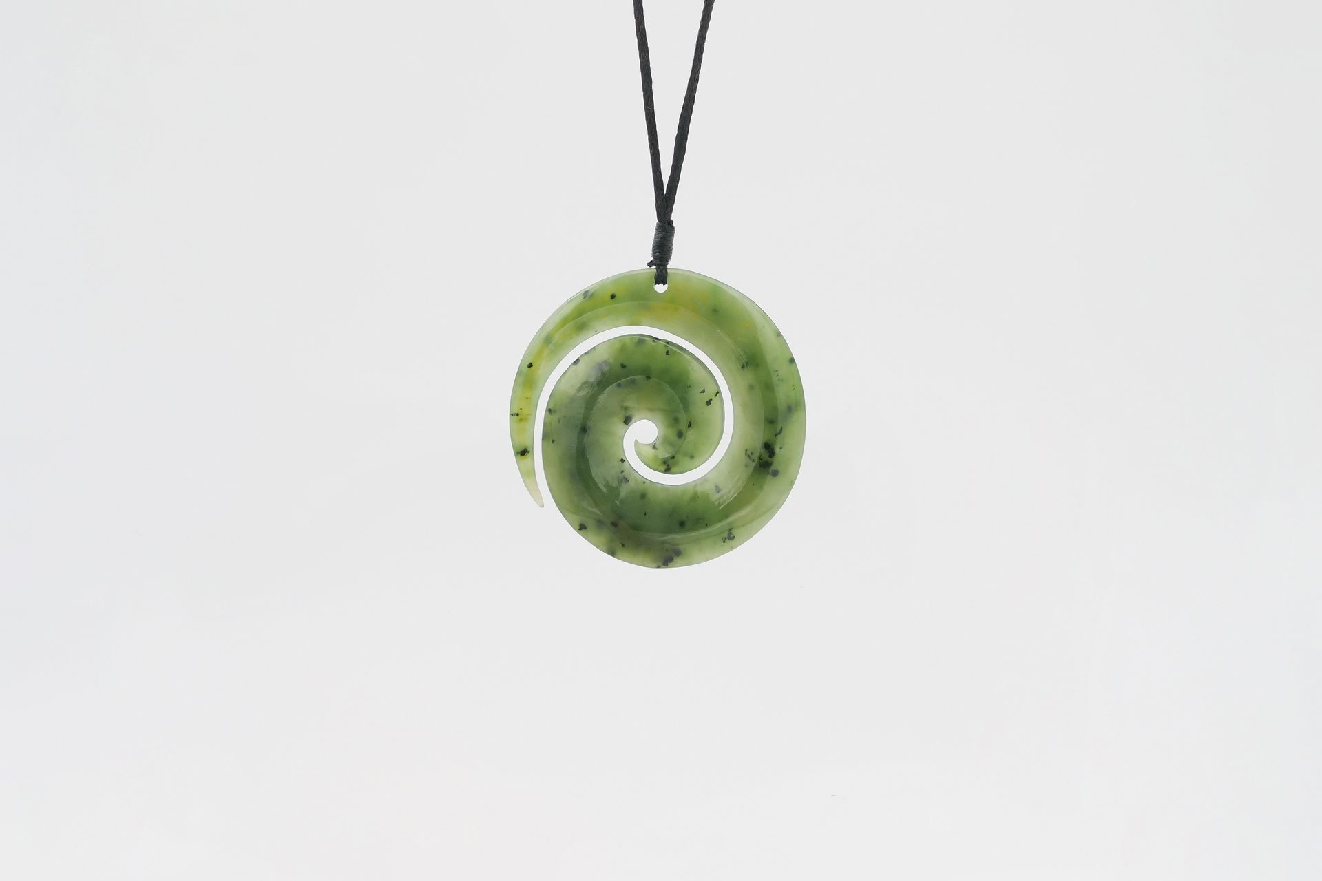 Moko Pounamu Koru Genuine NZ Kawakawa Greenstone - Te Akau