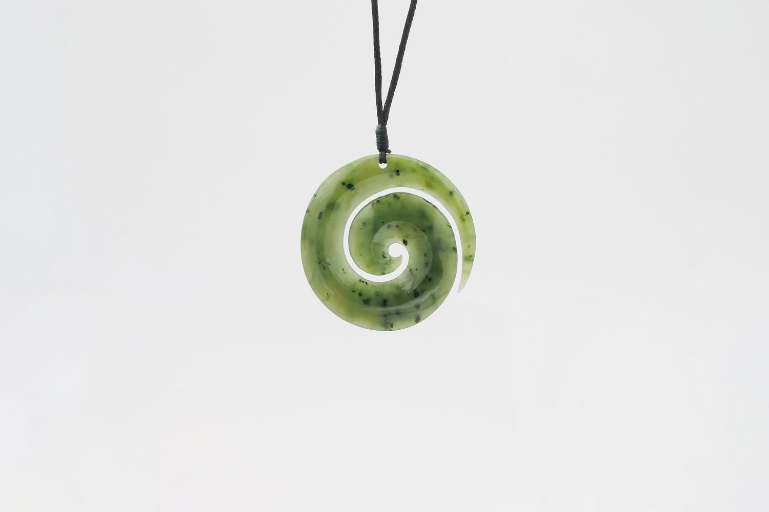 Moko Pounamu Koru Genuine NZ Kawakawa Greenstone - Te Akau