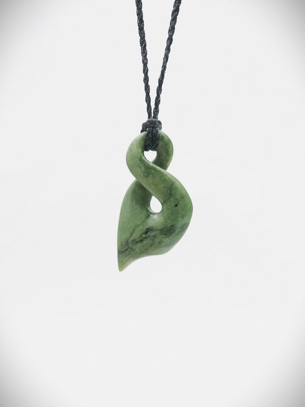 Moko Pounamu Single Pikorua (Twist) Genuine NZ Auhunga Greenstone - Arataki