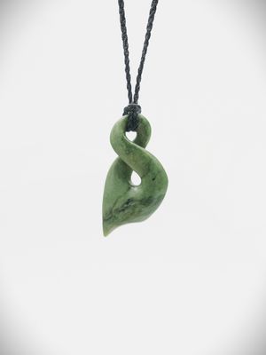 Moko Pounamu Single Pikorua (Twist) Genuine NZ Auhunga Greenstone - Arataki