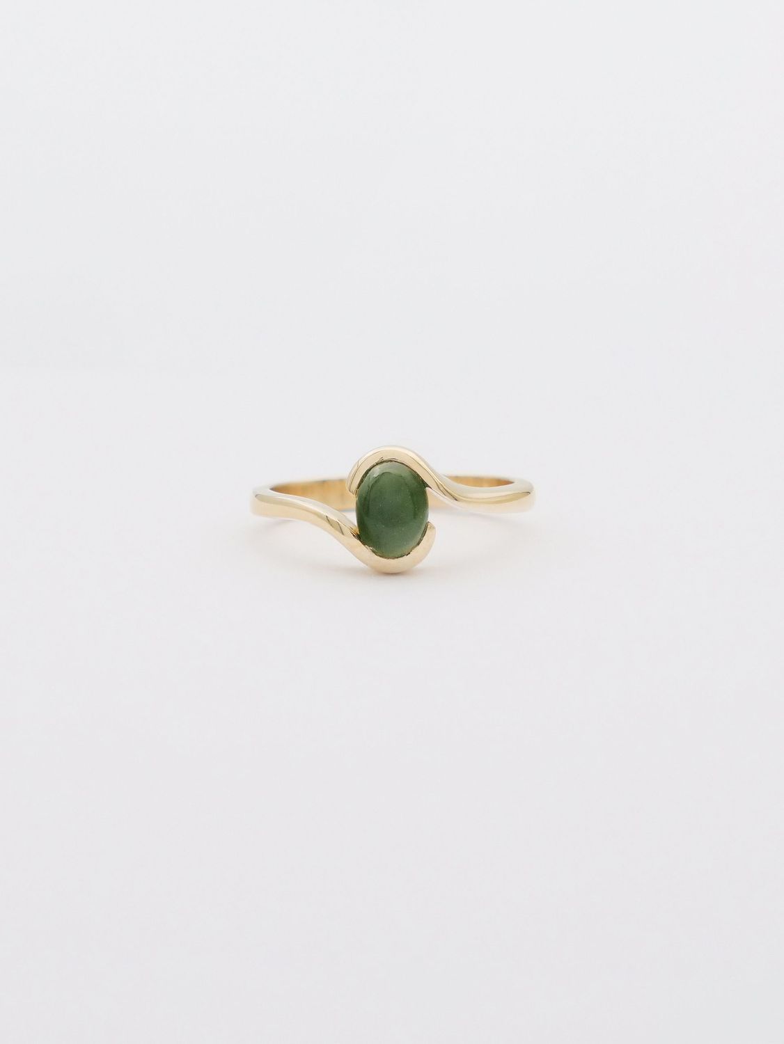 Moko Pounamu Gilt Jewellery Kahurangi Pounamu & 9ct Gold Ring 18620