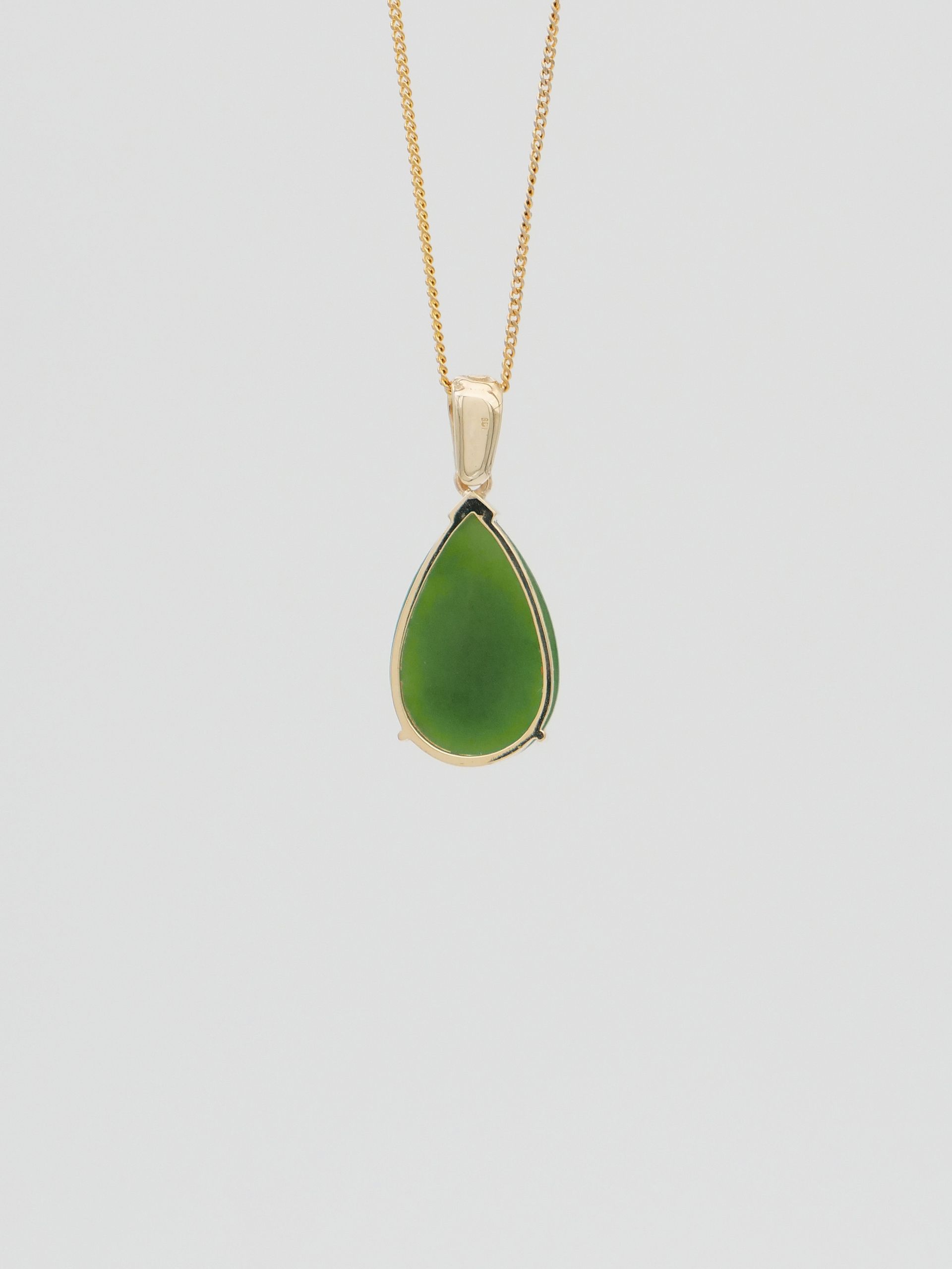 Moko Pounamu Genuine NZ Kahurangi Greenstone 9ct Gold Pendant - Parawera