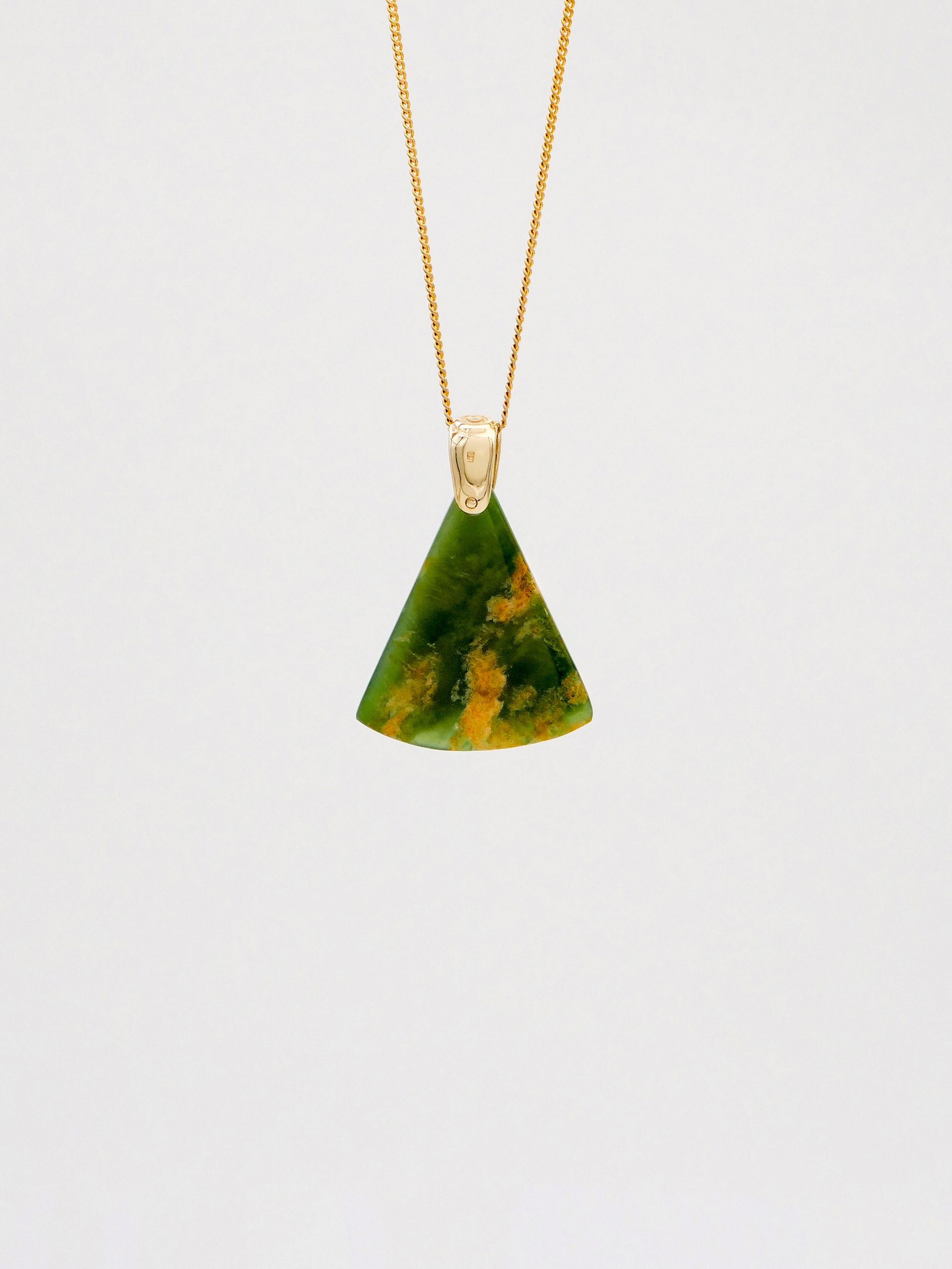 Moko Pounamu Kuru (Drop) NZ Genuine Kahurangi Flower Greenstone & Filigree 9ct Gold - Ngarua