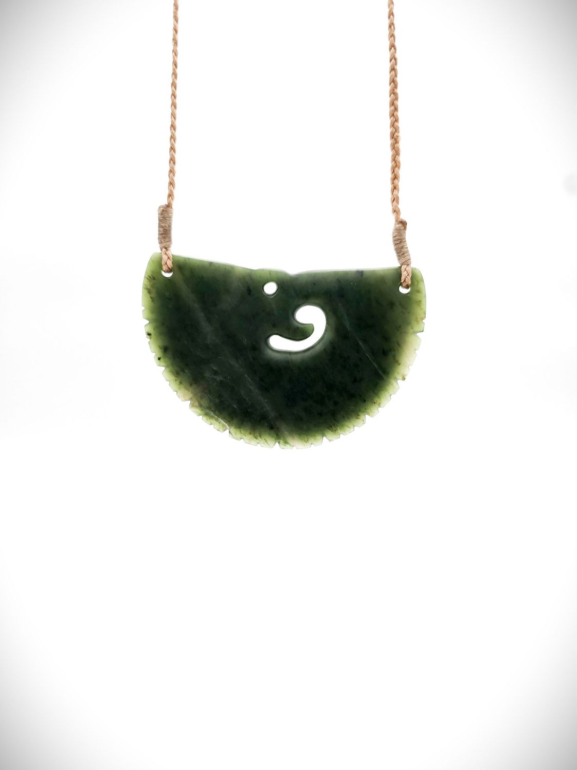 Moko Pounamu Kouma (Breastplate) NZ Genuine Kawakawa Greenstone - Kaniere