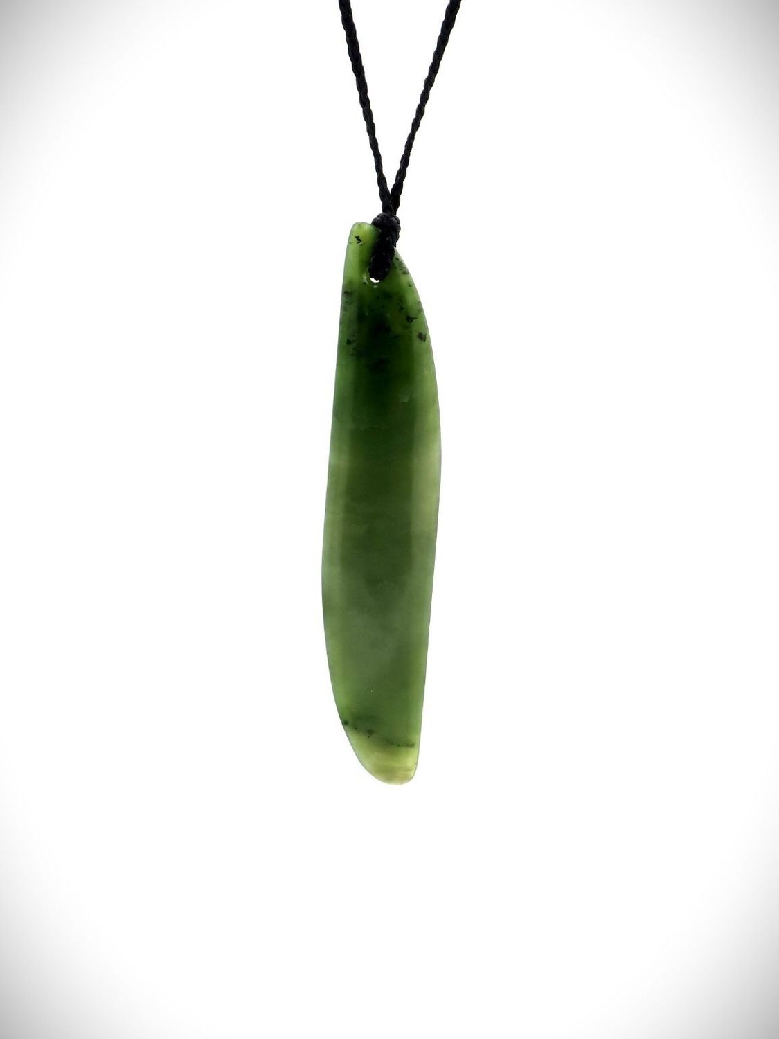 Moko Pounamu Roimata (Drop) NZ Genuine Inanga Flower Greenstone - Waimanu