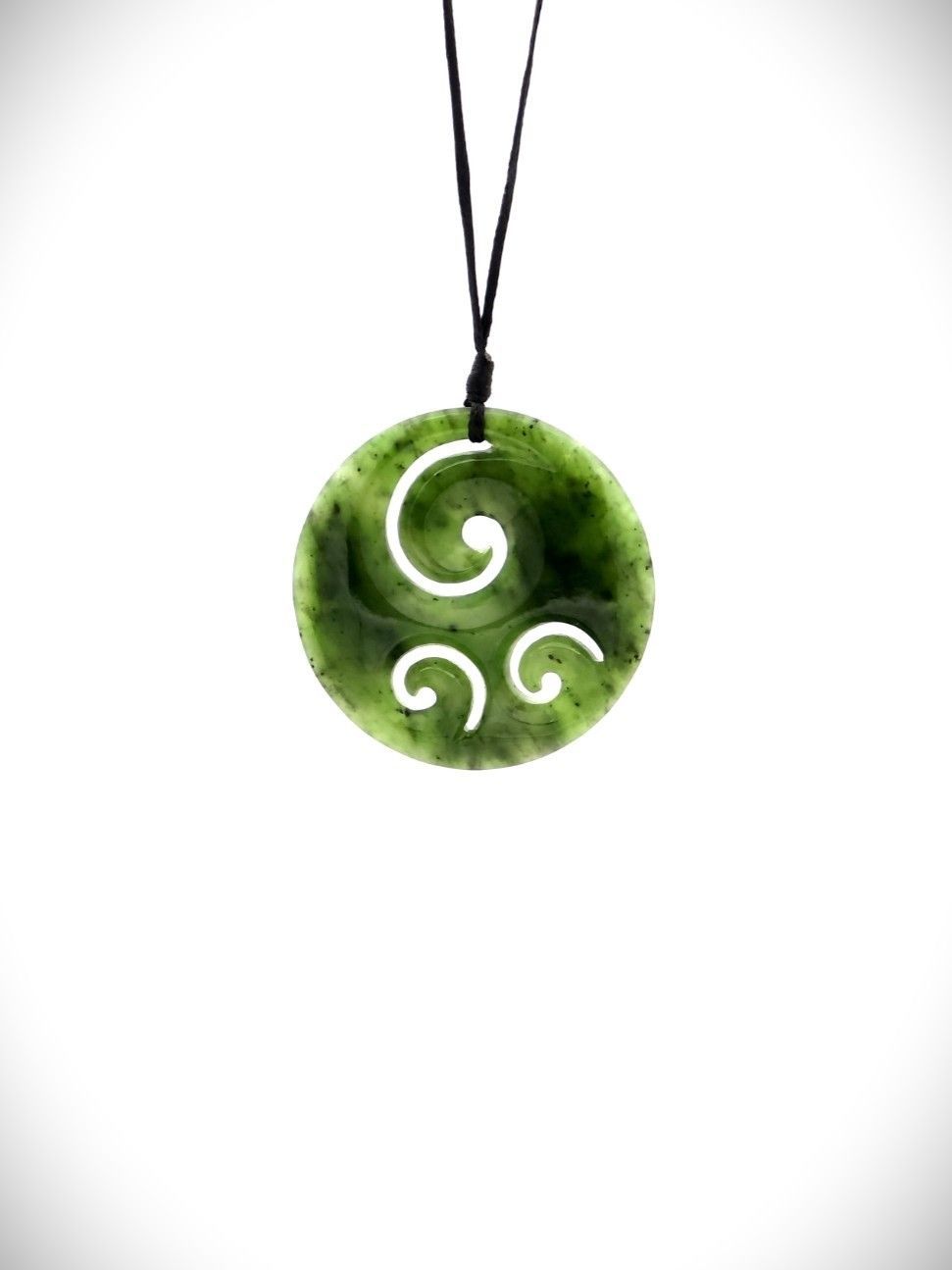 Moko Pounamu Porohita (Disc) Koru NZ Genuine Inanga Greenstone - Mangaohae
