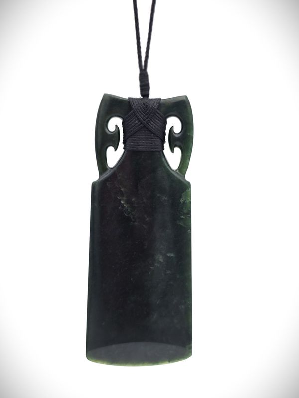 Moko Pounamu Contemporary Toki Genuine NZ Kawakawa Greenstone - Kaitapeha